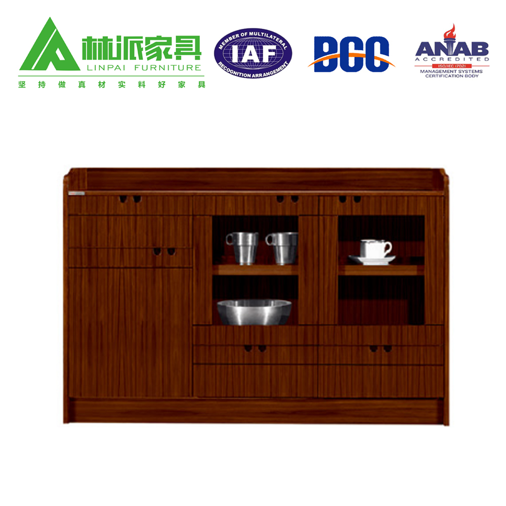 實木貼皮油漆三門茶水柜